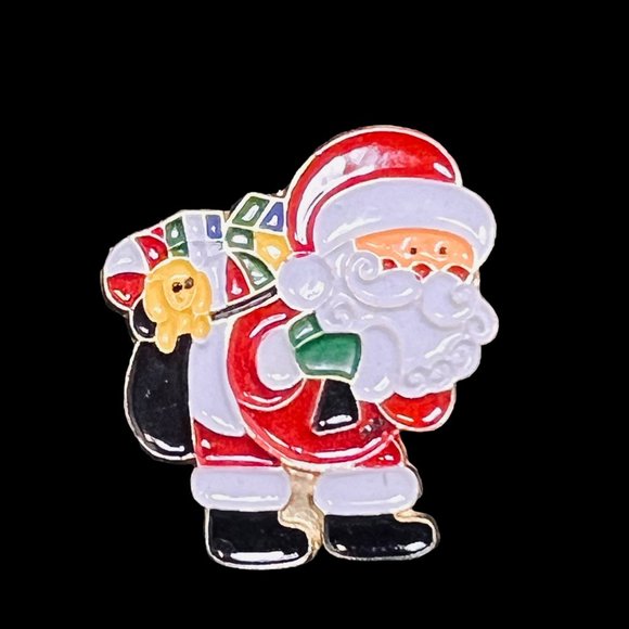 Lot of 5 Vintage Gold Tone Christmas Brooches/Pins (4774) - Picture 6 of 7